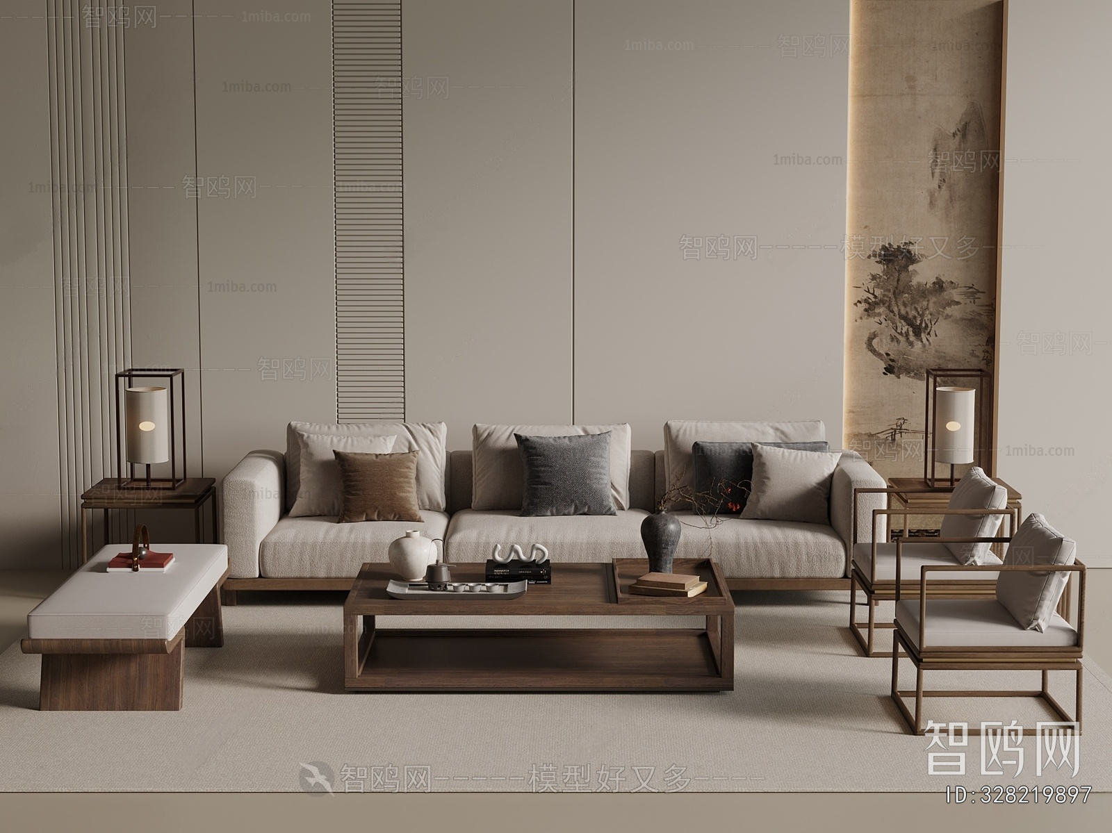 New Chinese Style Sofa Combination