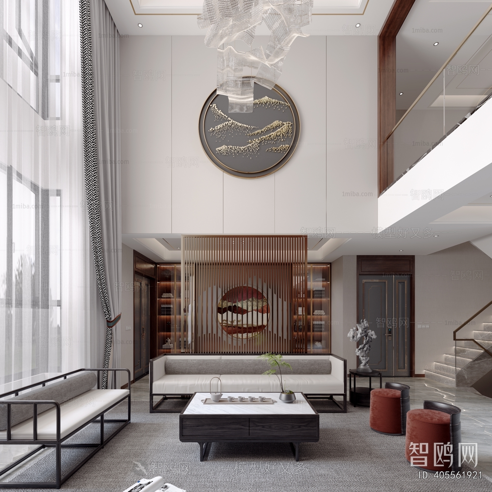 New Chinese Style A Living Room