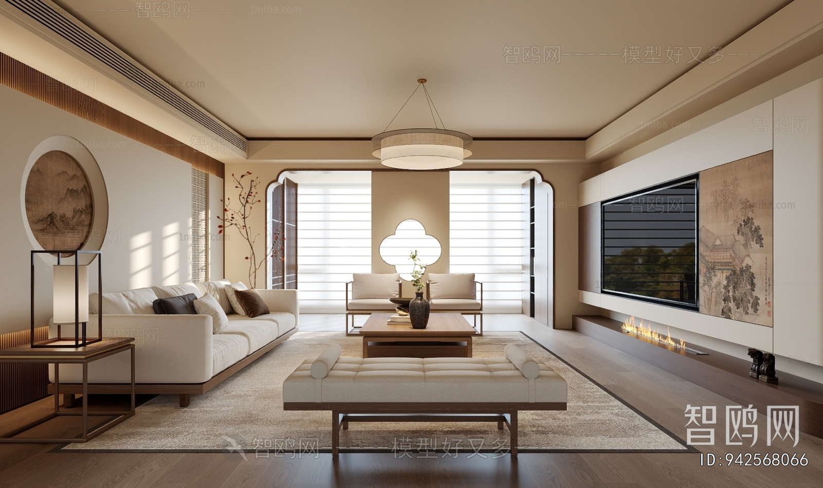 New Chinese Style A Living Room