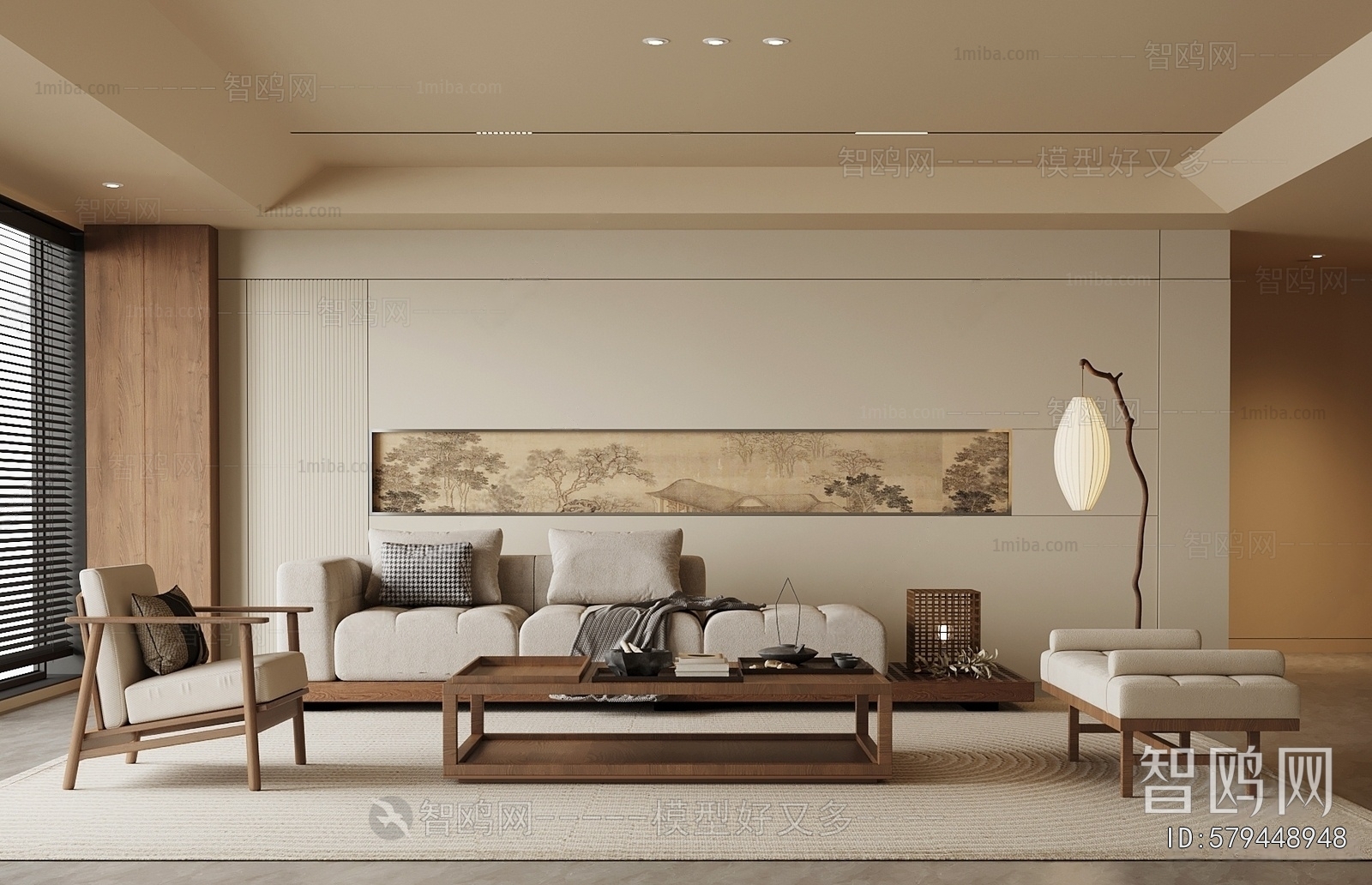 New Chinese Style A Living Room