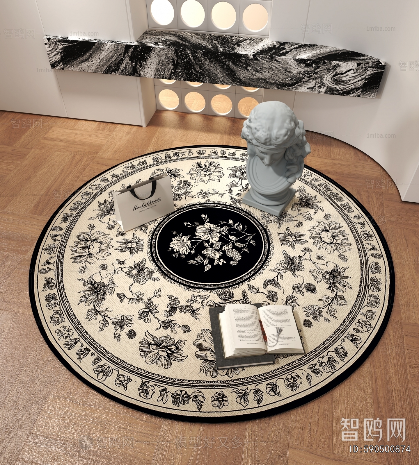 French Style Circular Carpet