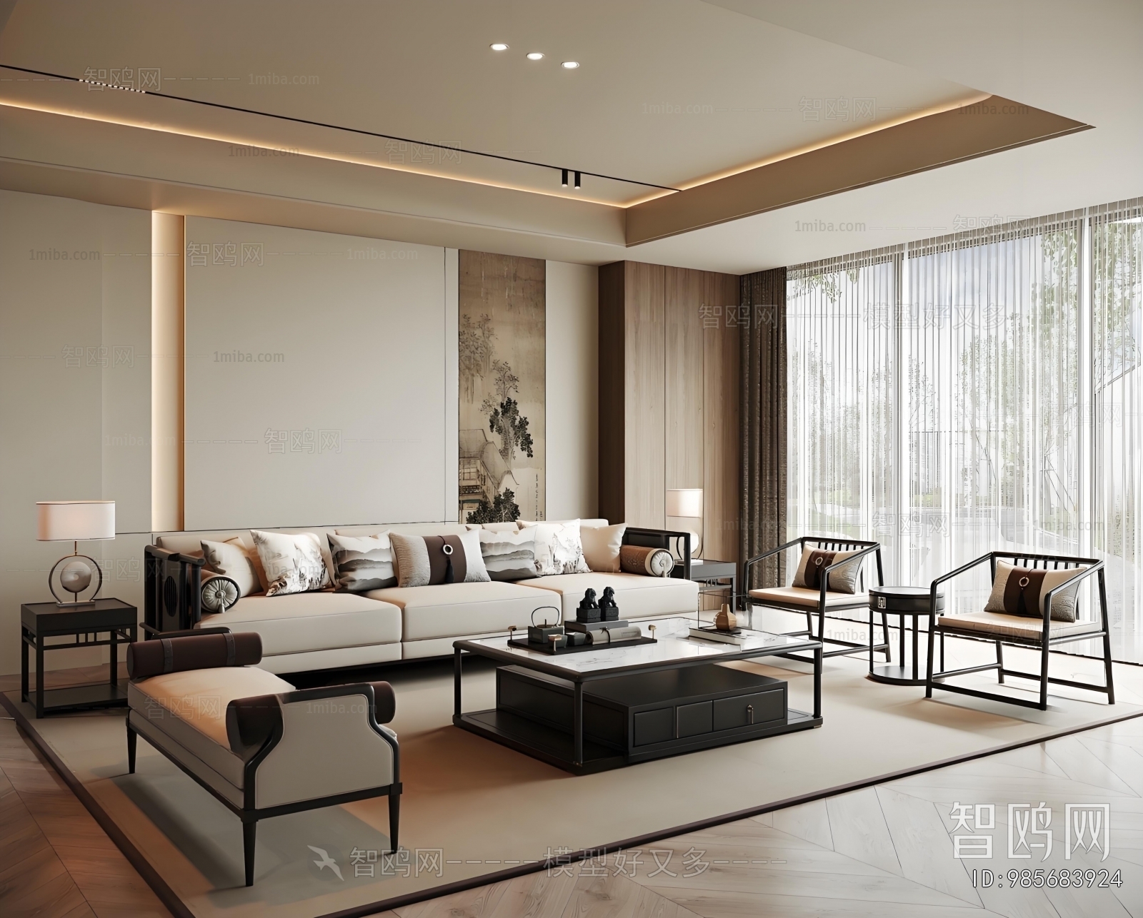 New Chinese Style A Living Room