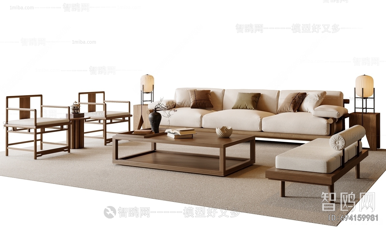 New Chinese Style Sofa Combination