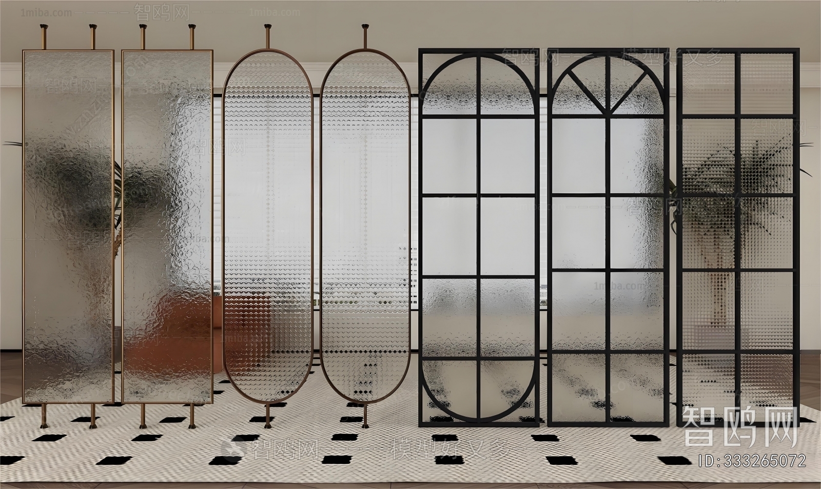 French Style Glass Screen Partition