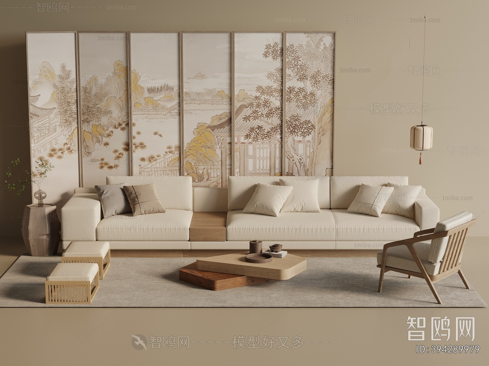 New Chinese Style Sofa Combination