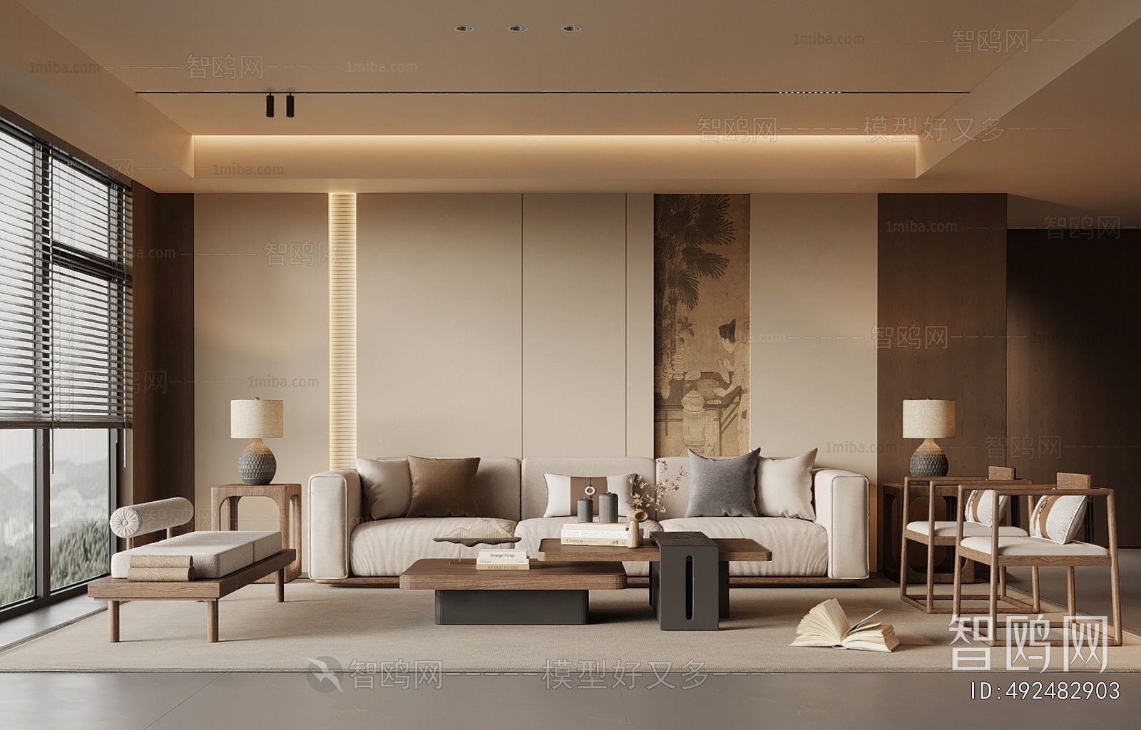 New Chinese Style A Living Room