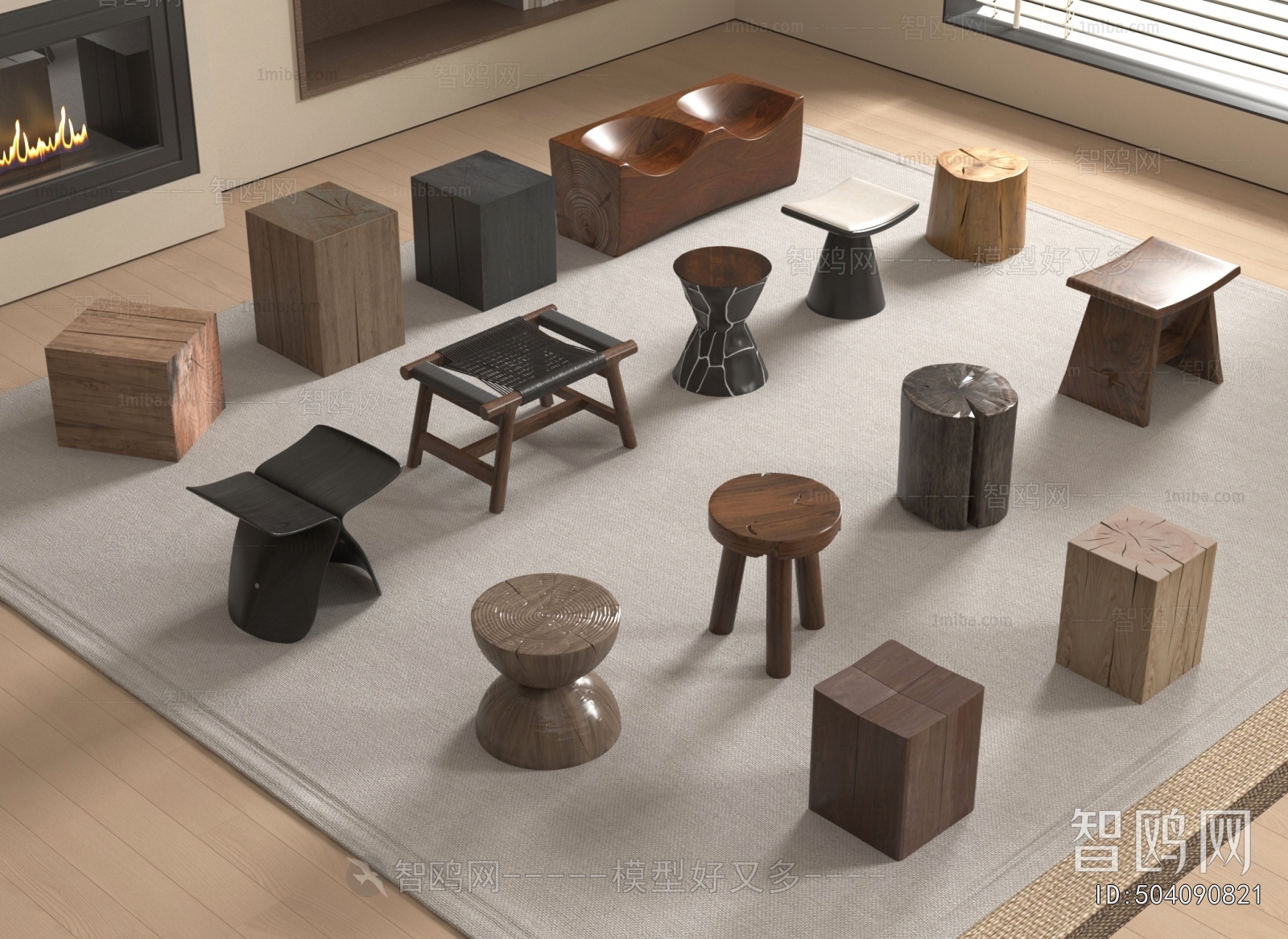 Wabi-sabi Style Stool