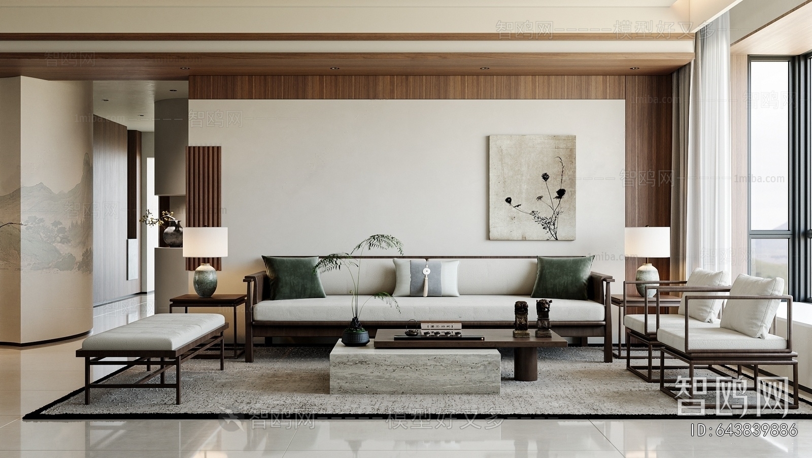 New Chinese Style A Living Room