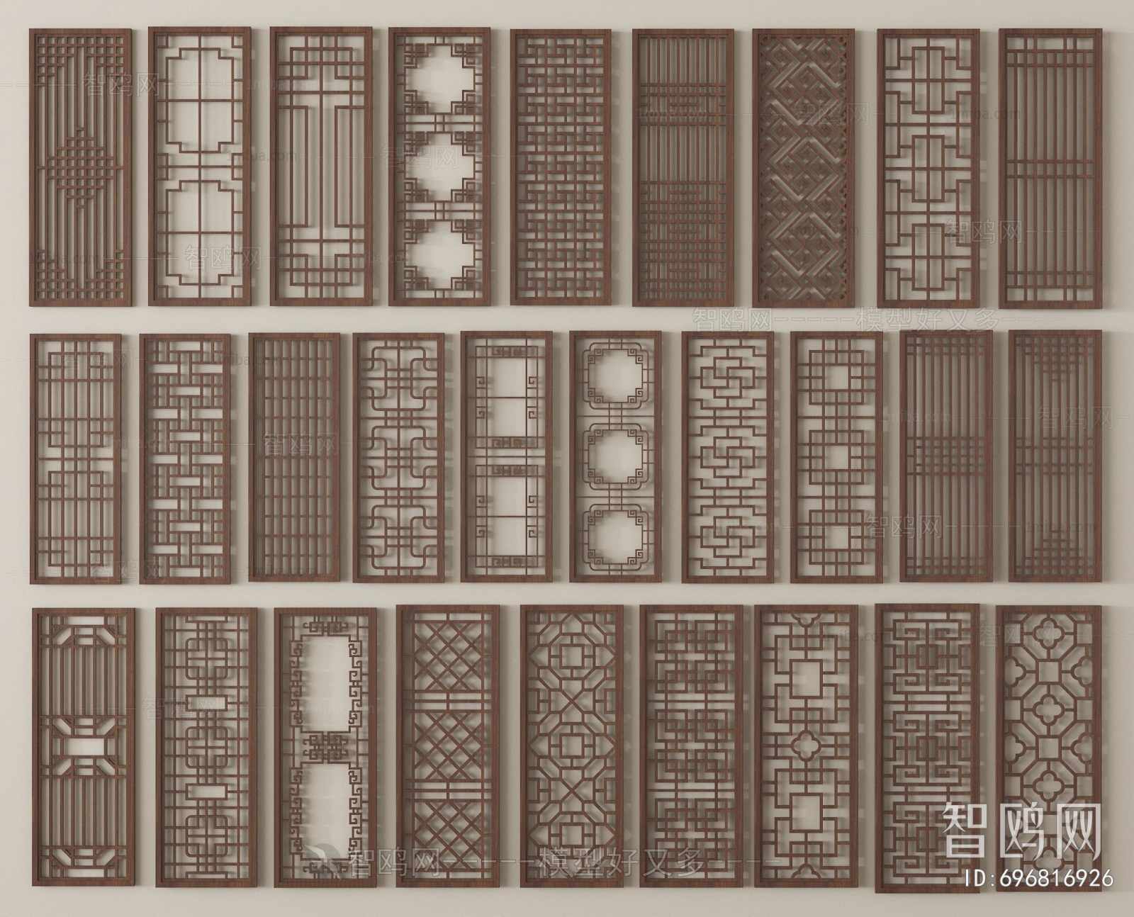 New Chinese Style Wooden Screen Partition
