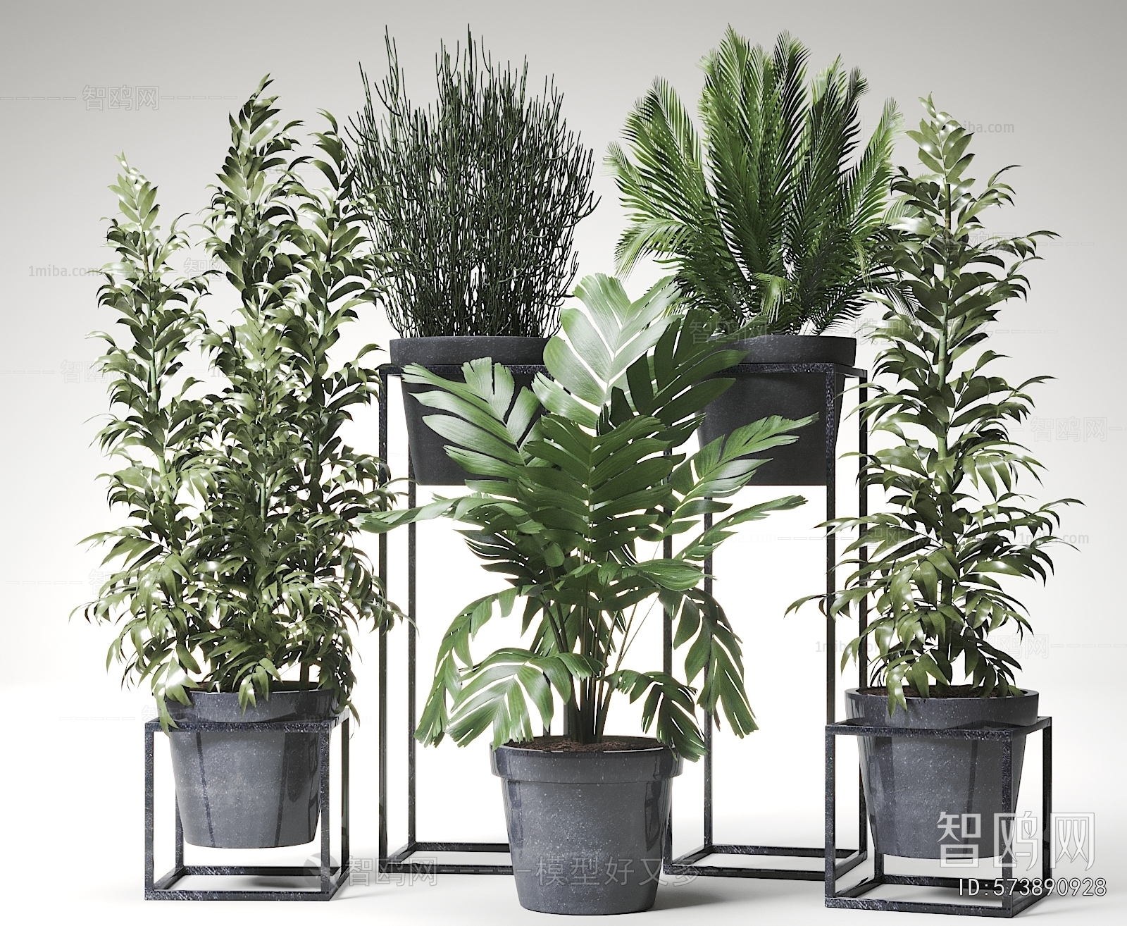 Modern Ground Green Plant Potted Plants
