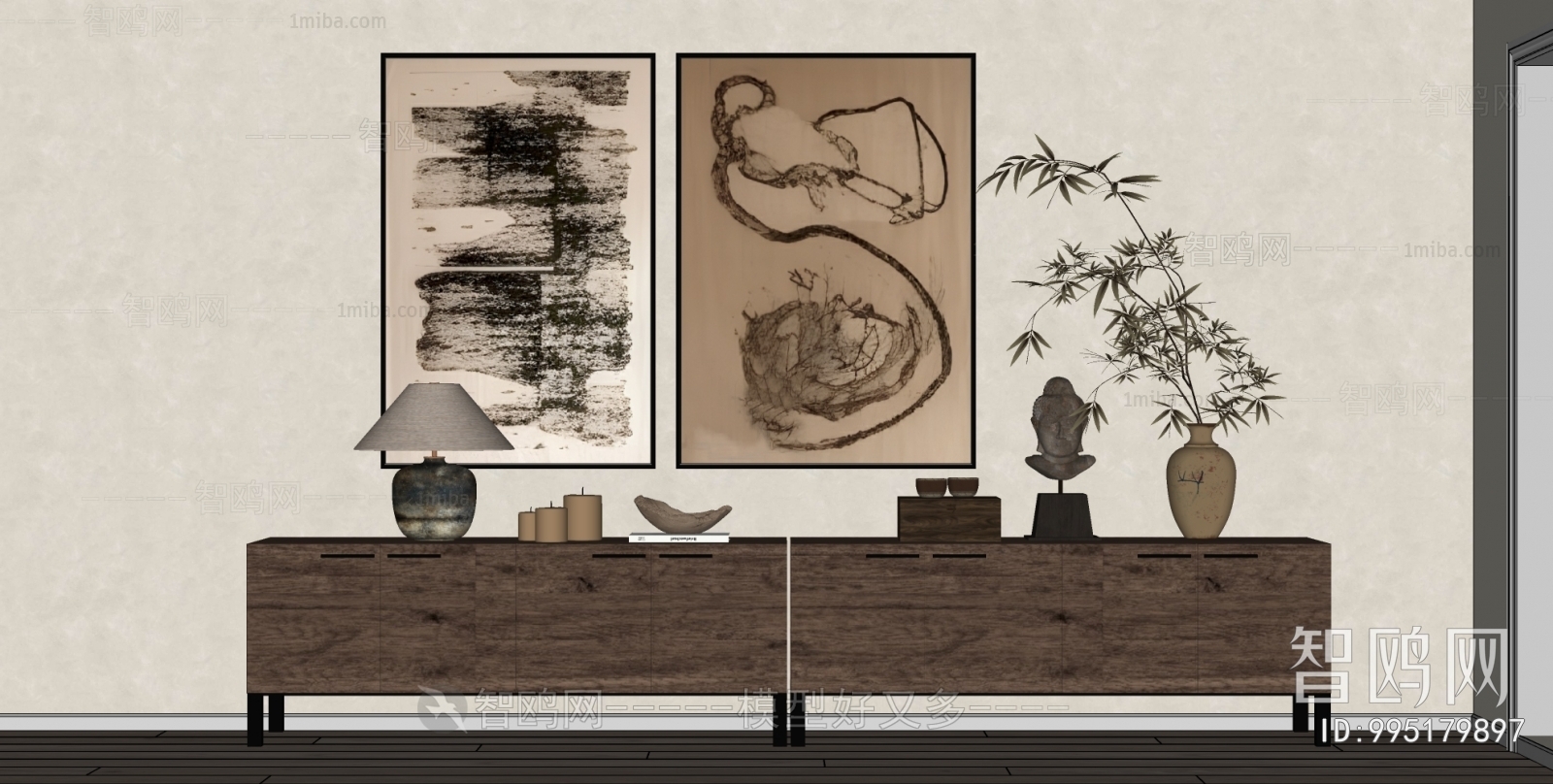 Wabi-sabi Style Decorative Cabinet