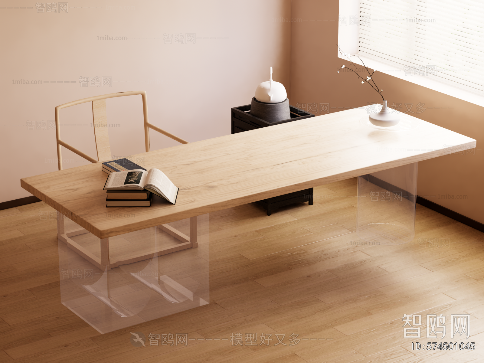 New Chinese Style Computer Desk And Chair