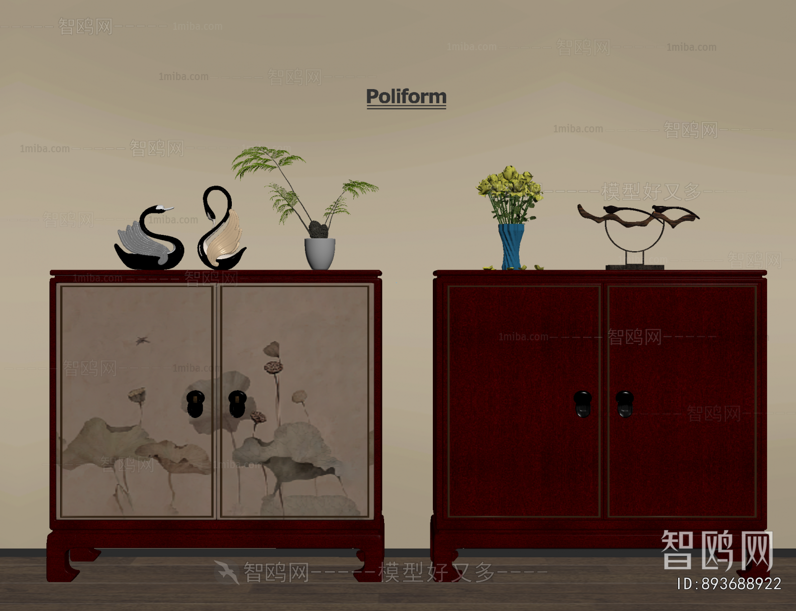 New Chinese Style Side Cabinet