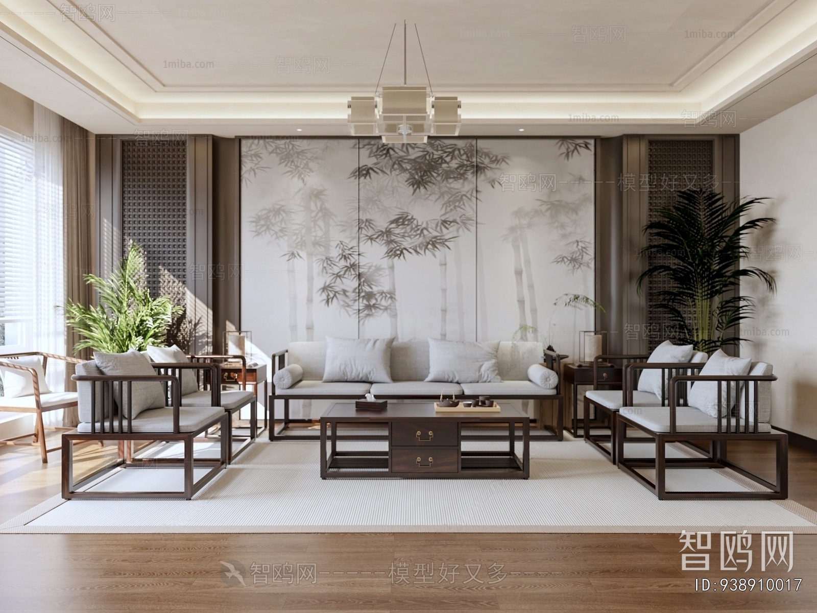 New Chinese Style A Living Room