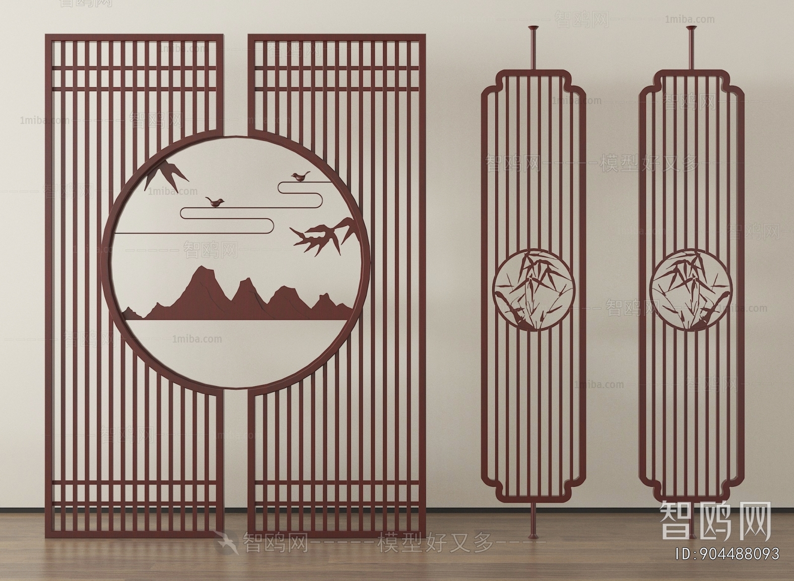 New Chinese Style Wooden Screen Partition