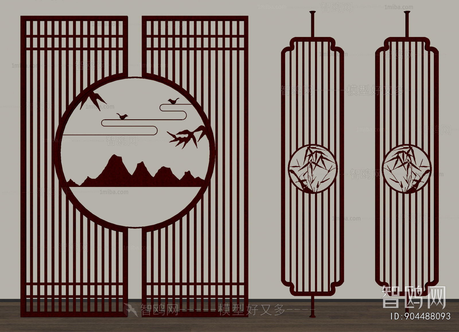 New Chinese Style Wooden Screen Partition