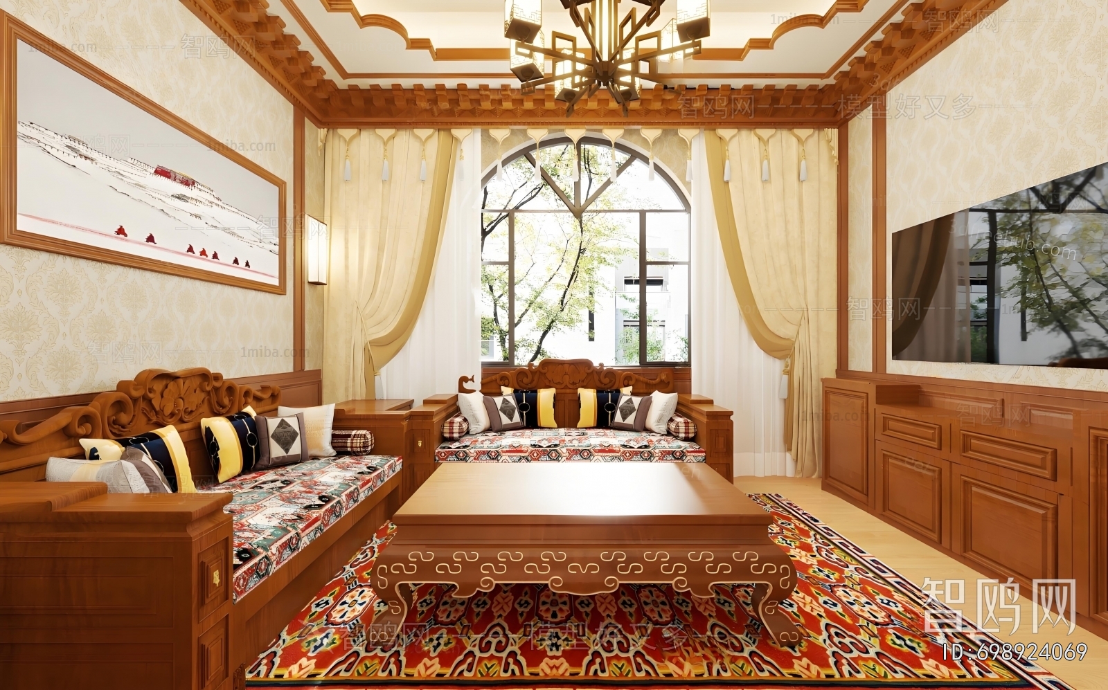 New Chinese Style A Living Room