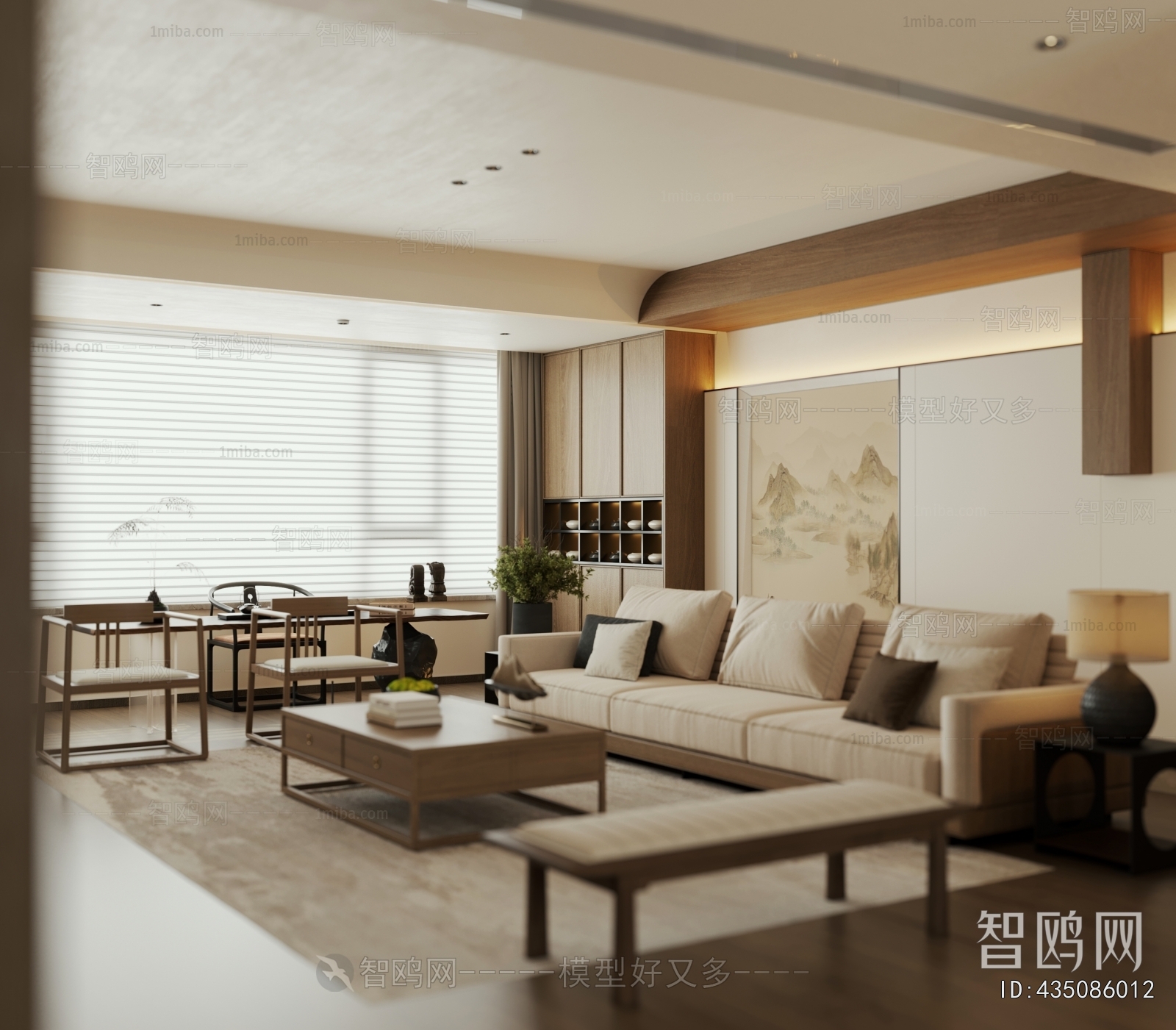 New Chinese Style A Living Room