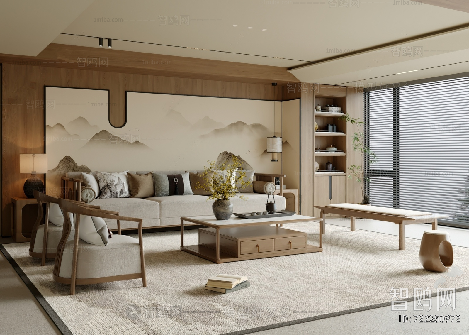 New Chinese Style A Living Room