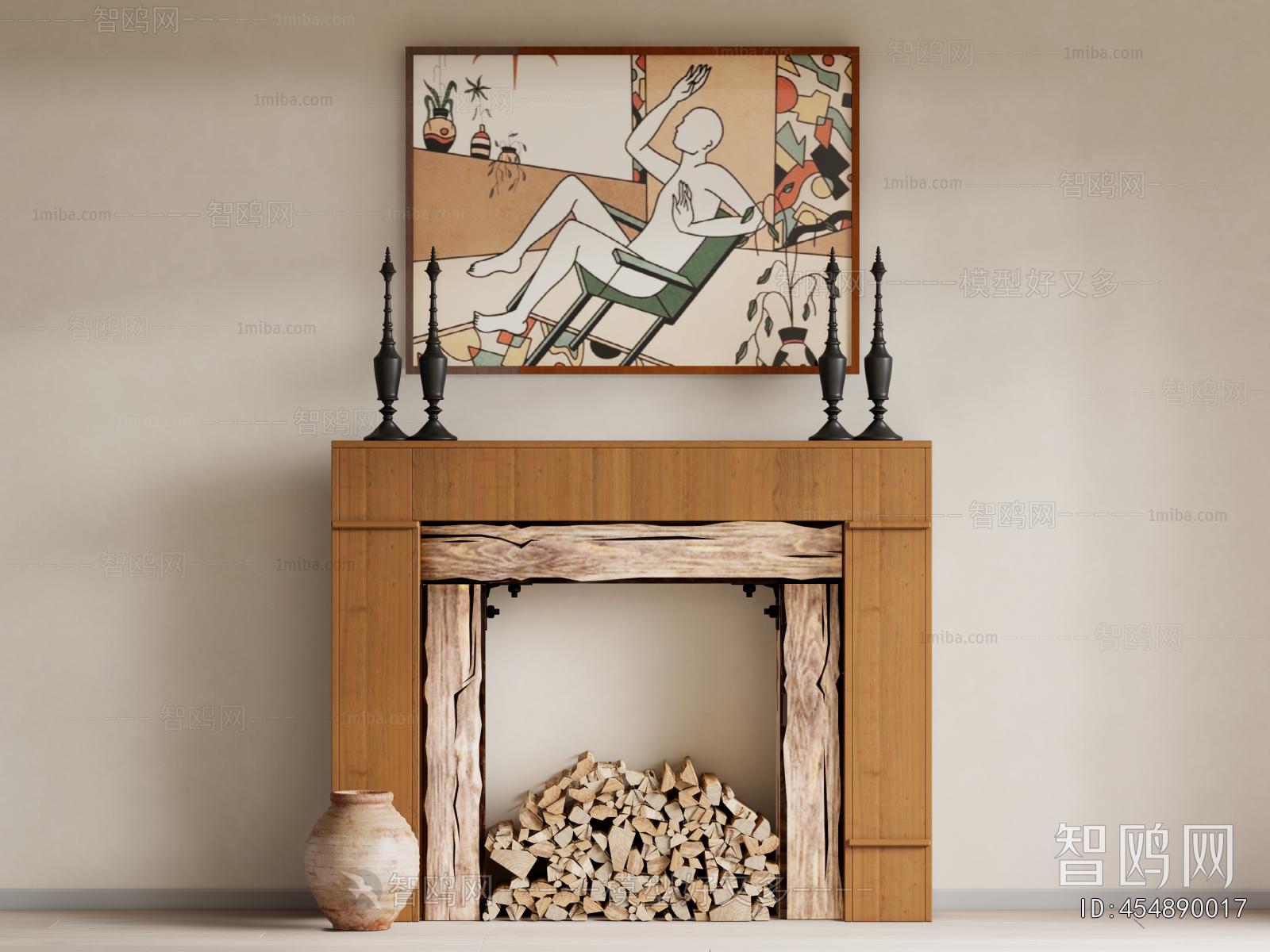 Wabi-sabi Style Fireplace