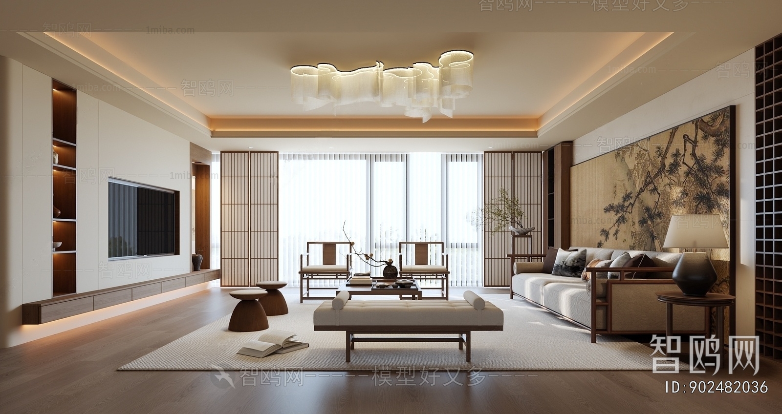 New Chinese Style A Living Room