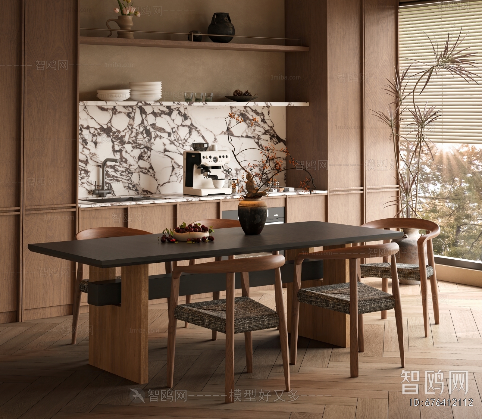 Wabi-sabi Style Dining Table And Chairs