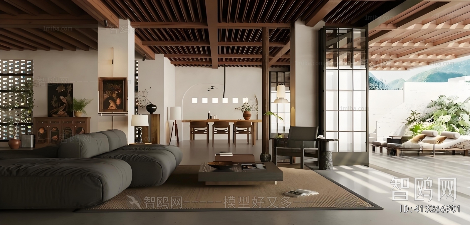 Wabi-sabi Style A Living Room