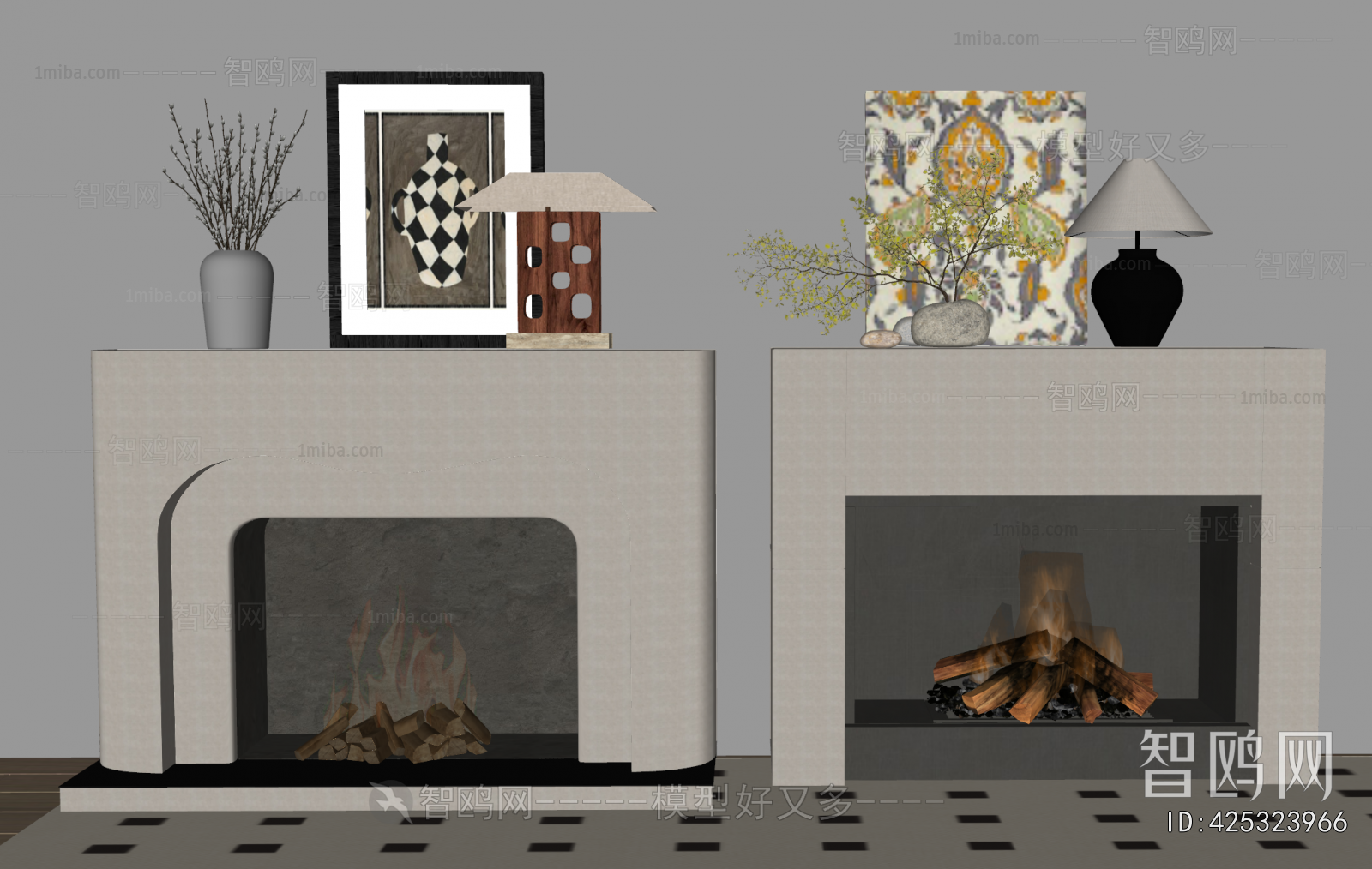 Simple European Style Fireplace