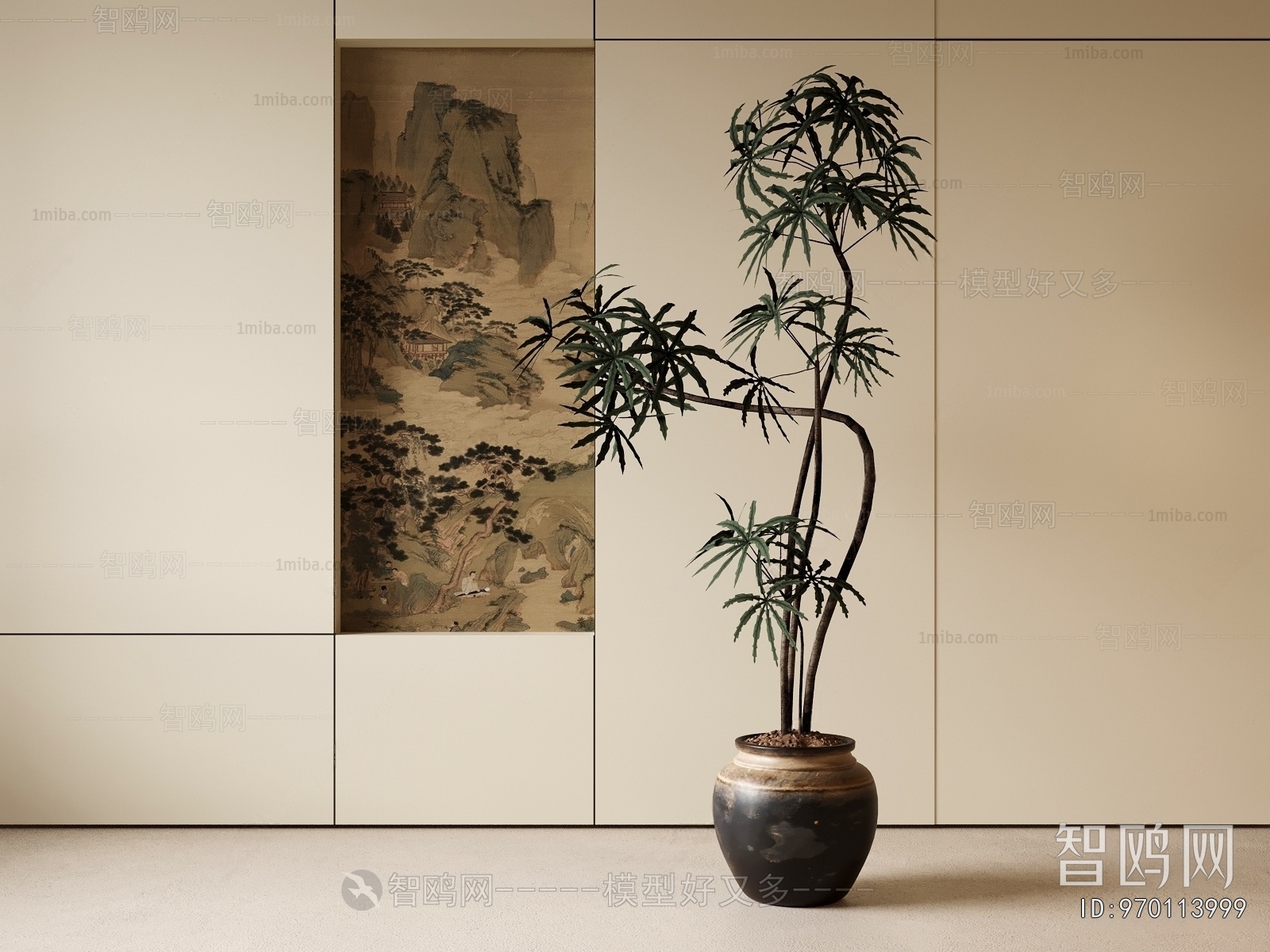 Modern Ground Green Plant Potted Plants