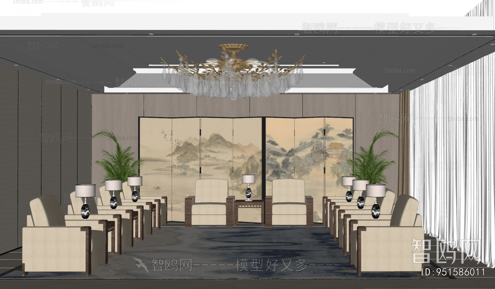 New Chinese Style Reception Room