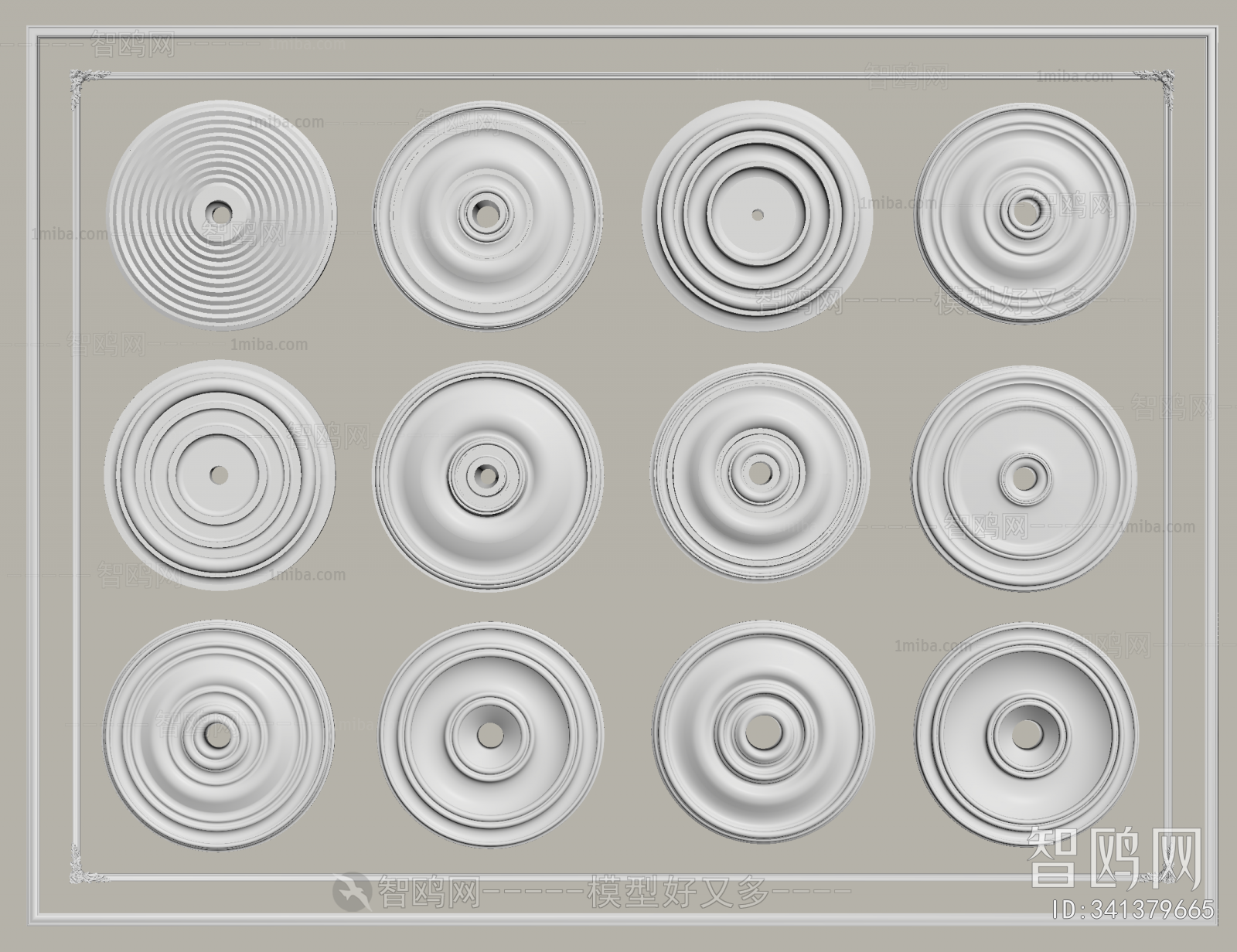 French Style Plaster Carved Top Plate