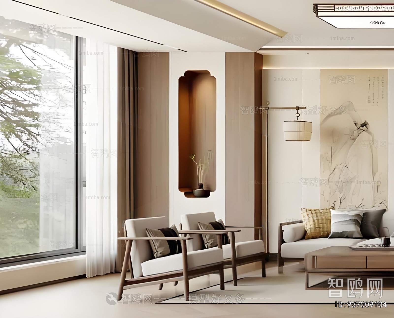 New Chinese Style A Living Room