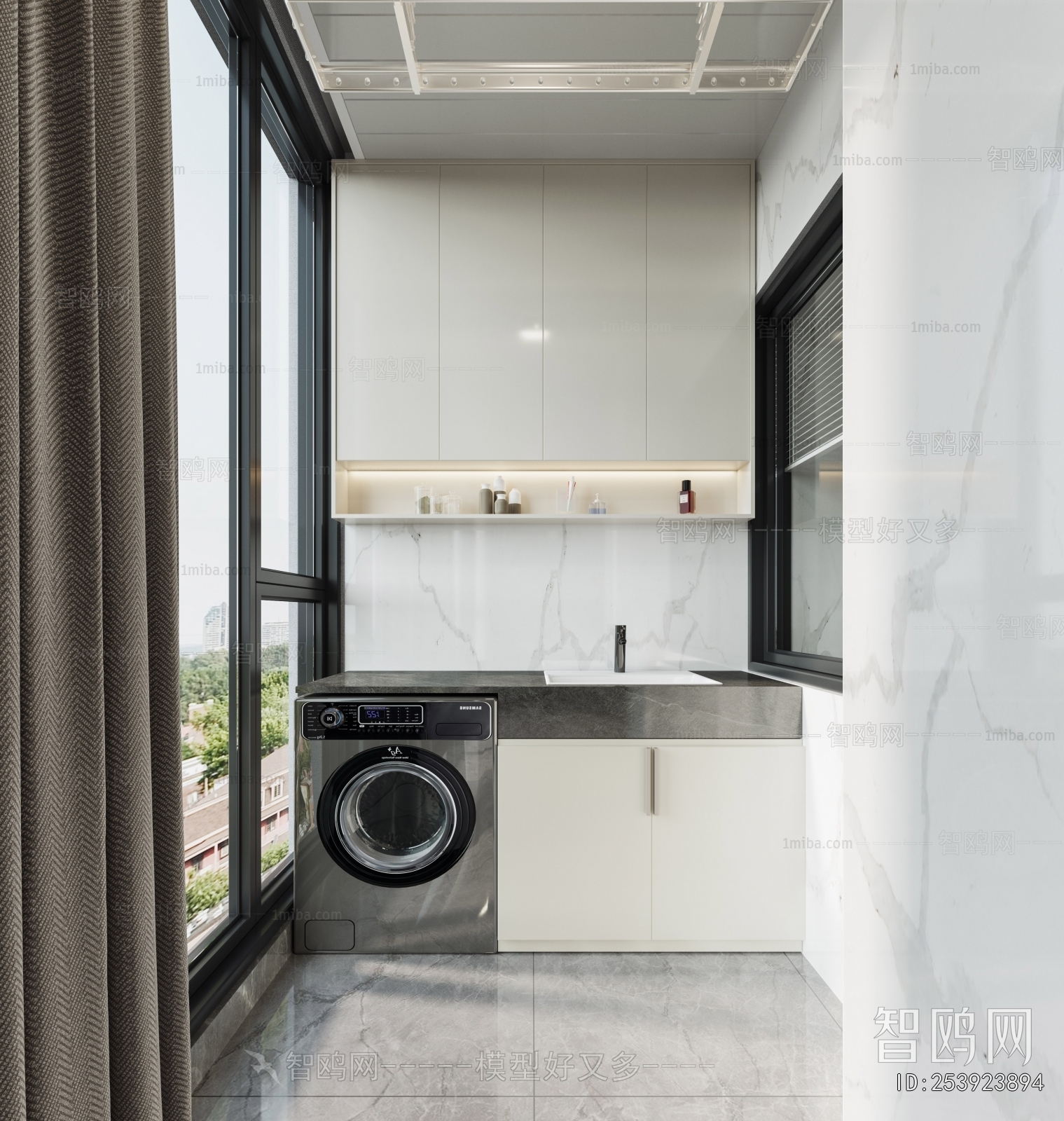 Modern Balcony Laundry Room