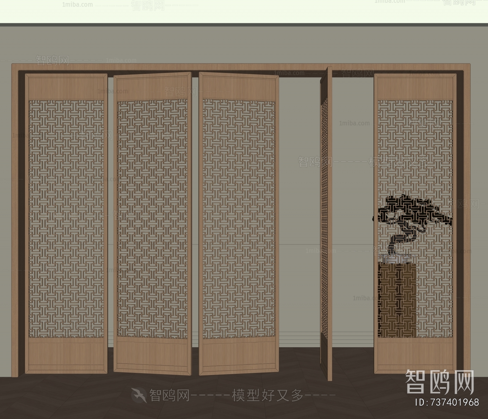 New Chinese Style Wooden Screen Partition