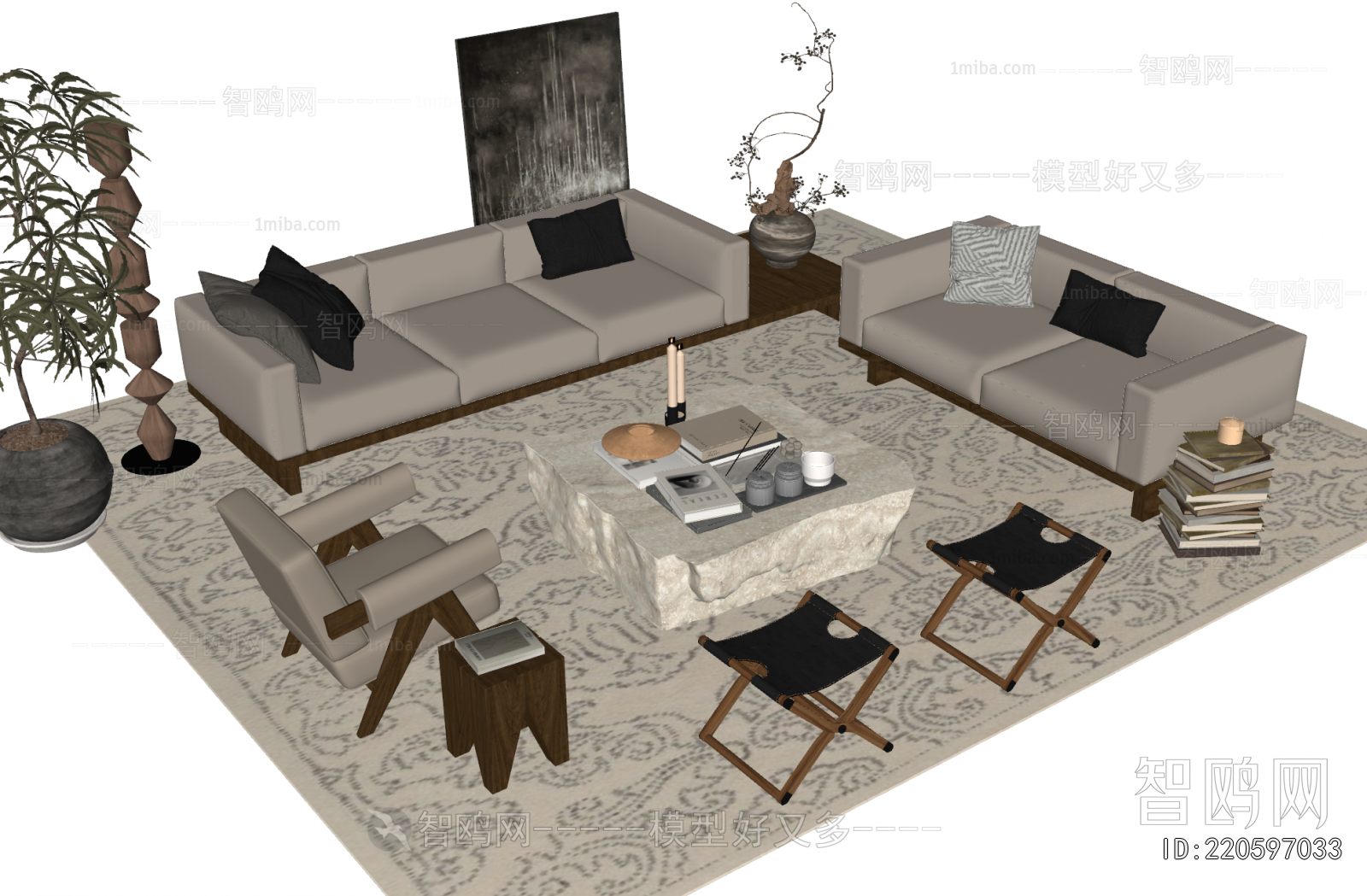 Wabi-sabi Style Sofa Combination