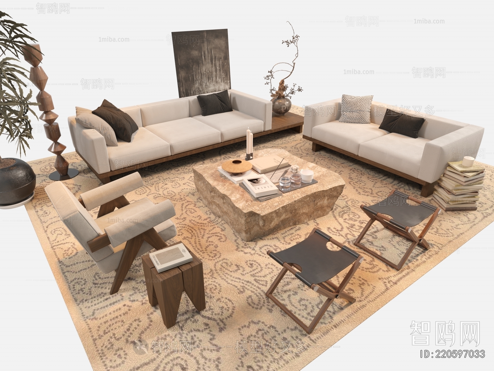 Wabi-sabi Style Sofa Combination