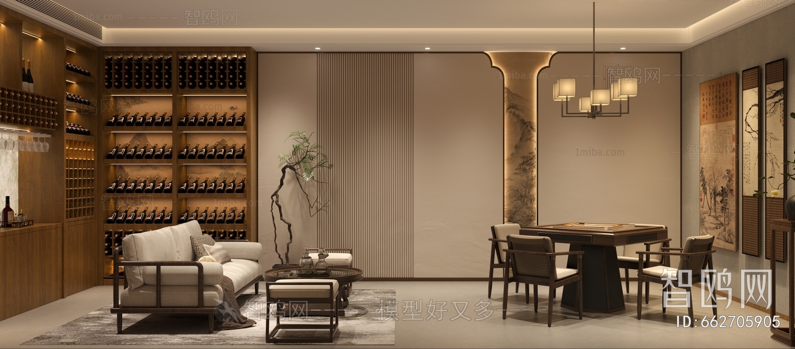 New Chinese Style Chess And Card Room