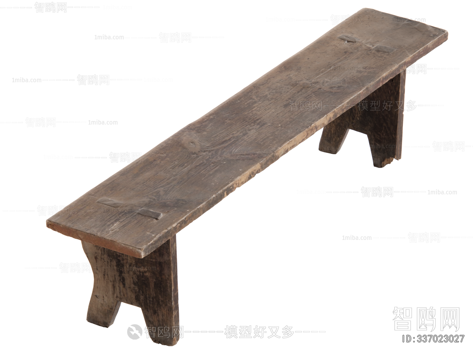 Wabi-sabi Style Wooden Bench Or Stool