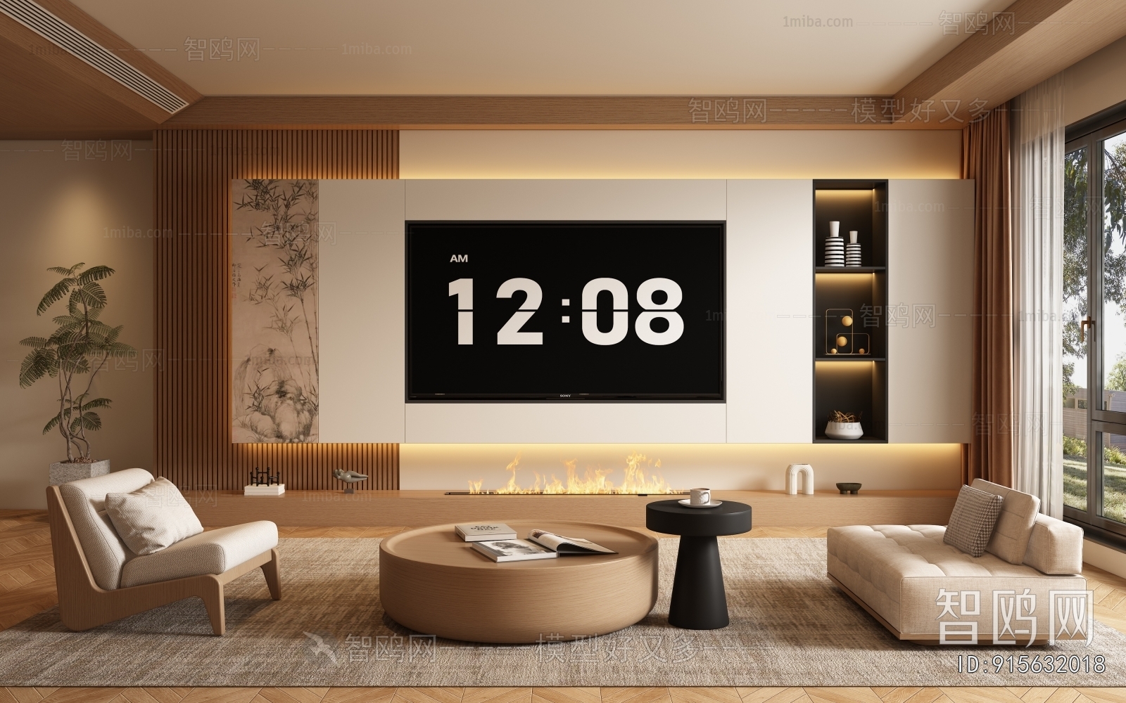 New Chinese Style A Living Room