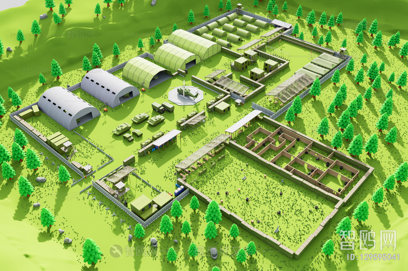 Modern Architectural Bird's-eye View Planning