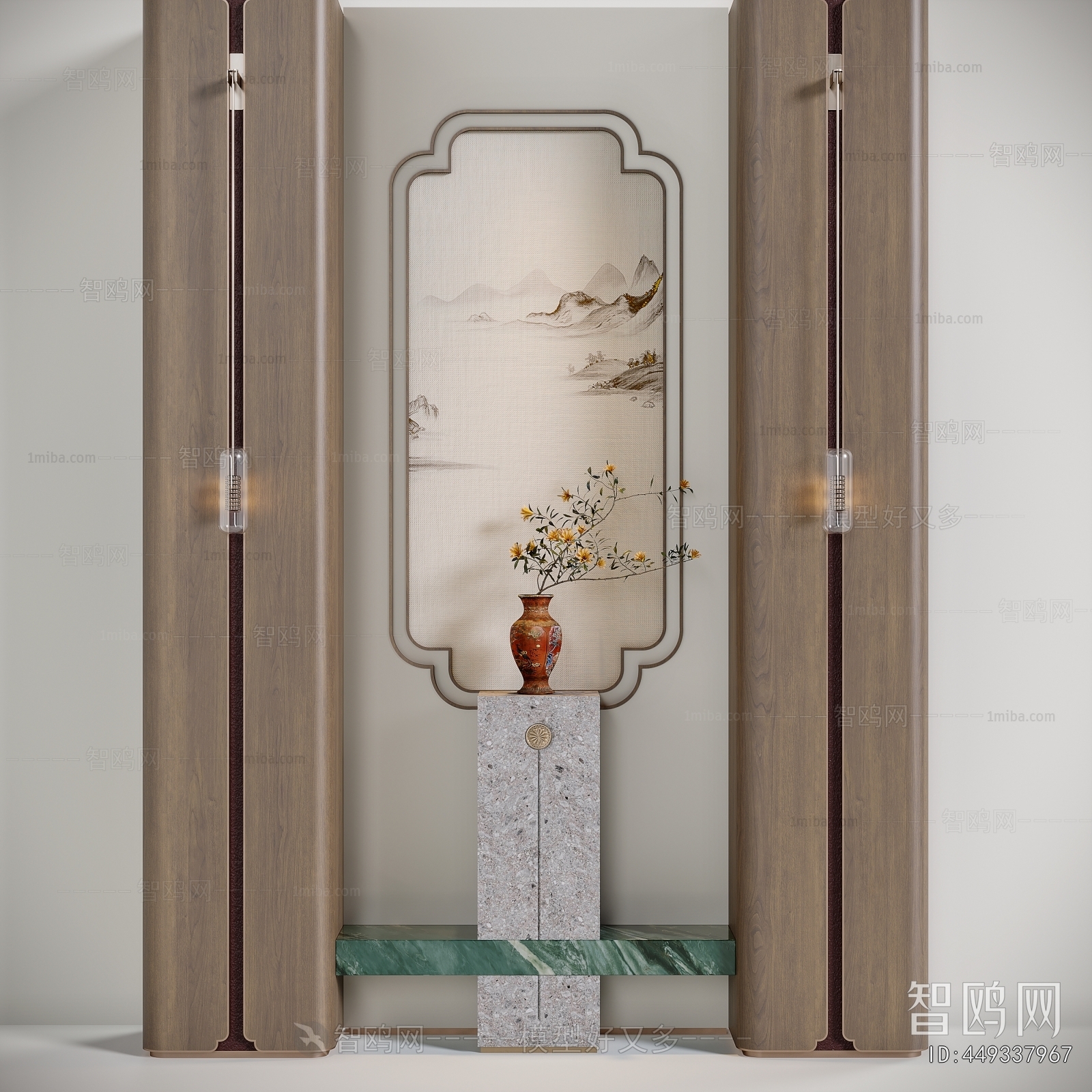 New Chinese Style TV Wall