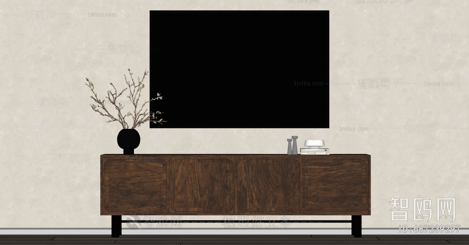 Wabi-sabi Style TV Cabinet