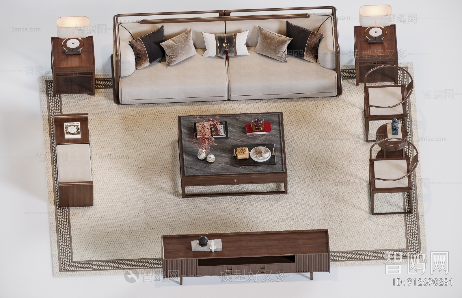 New Chinese Style Sofa Combination