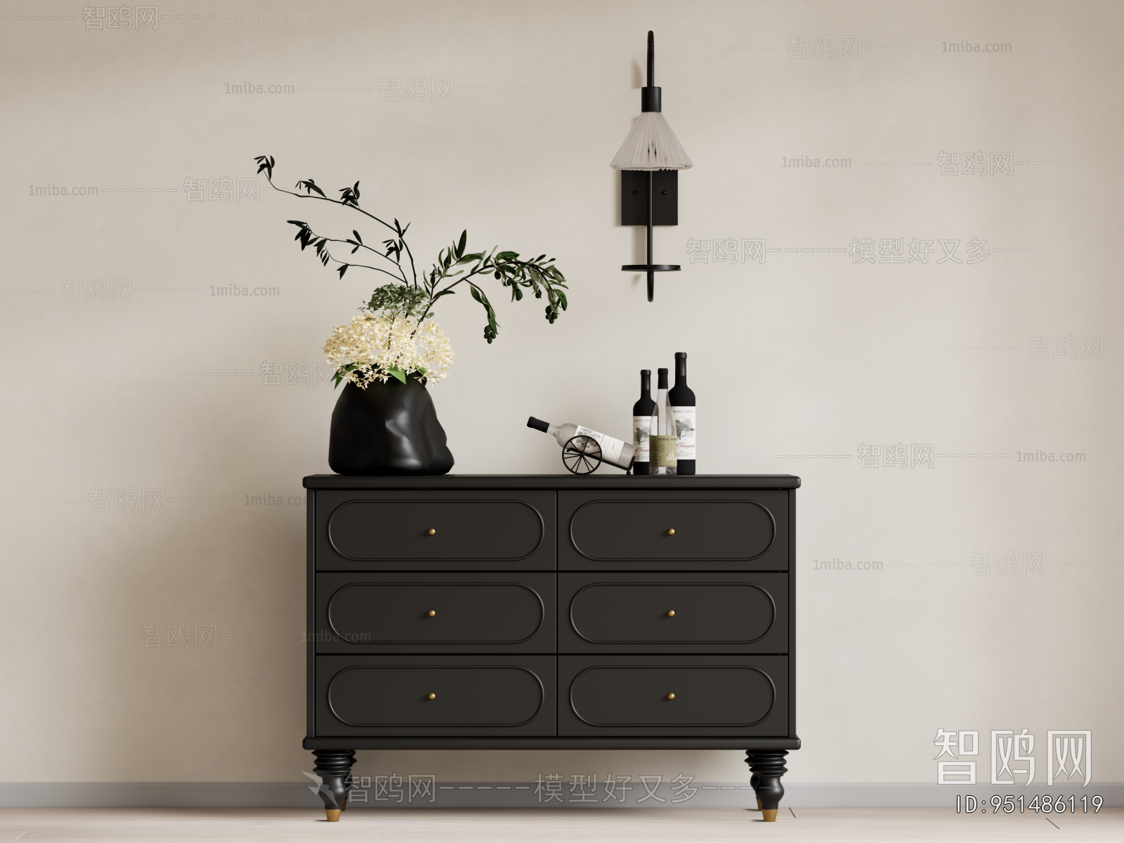 French Style Side Cabinet