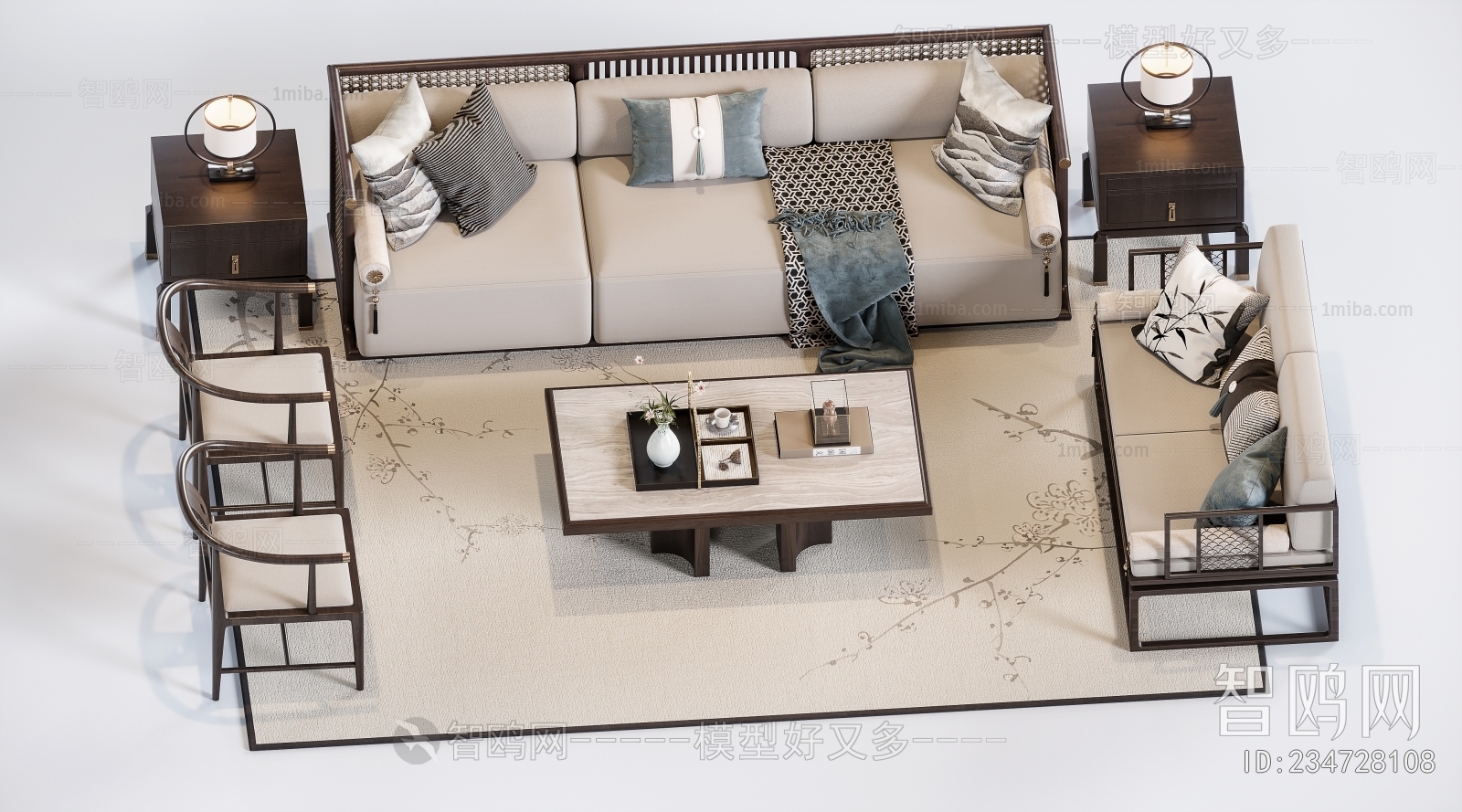 New Chinese Style Sofa Combination