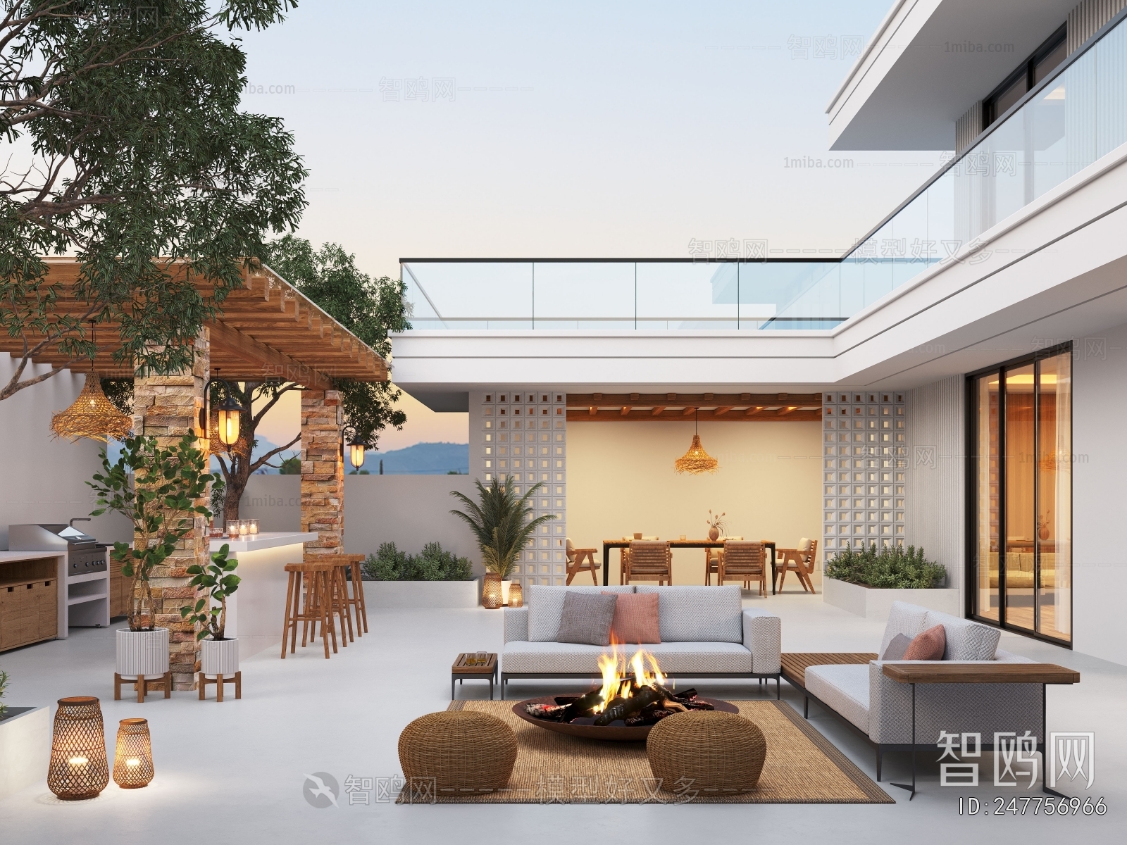 Modern Courtyard/landscape