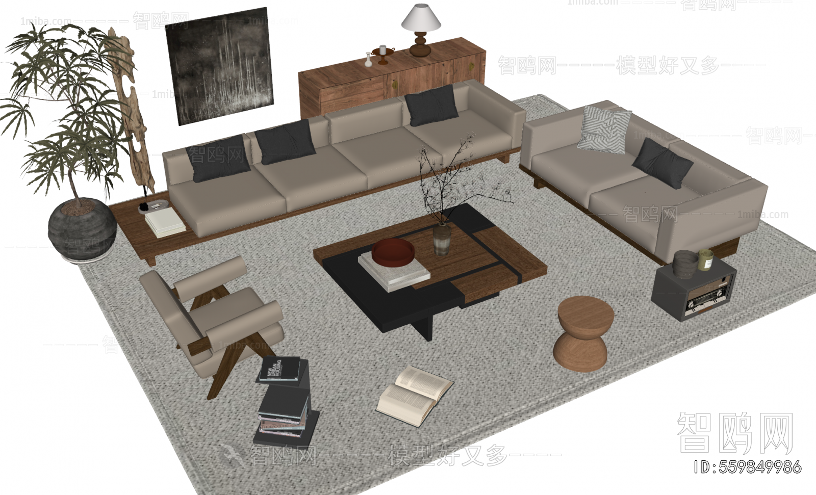 Wabi-sabi Style Sofa Combination