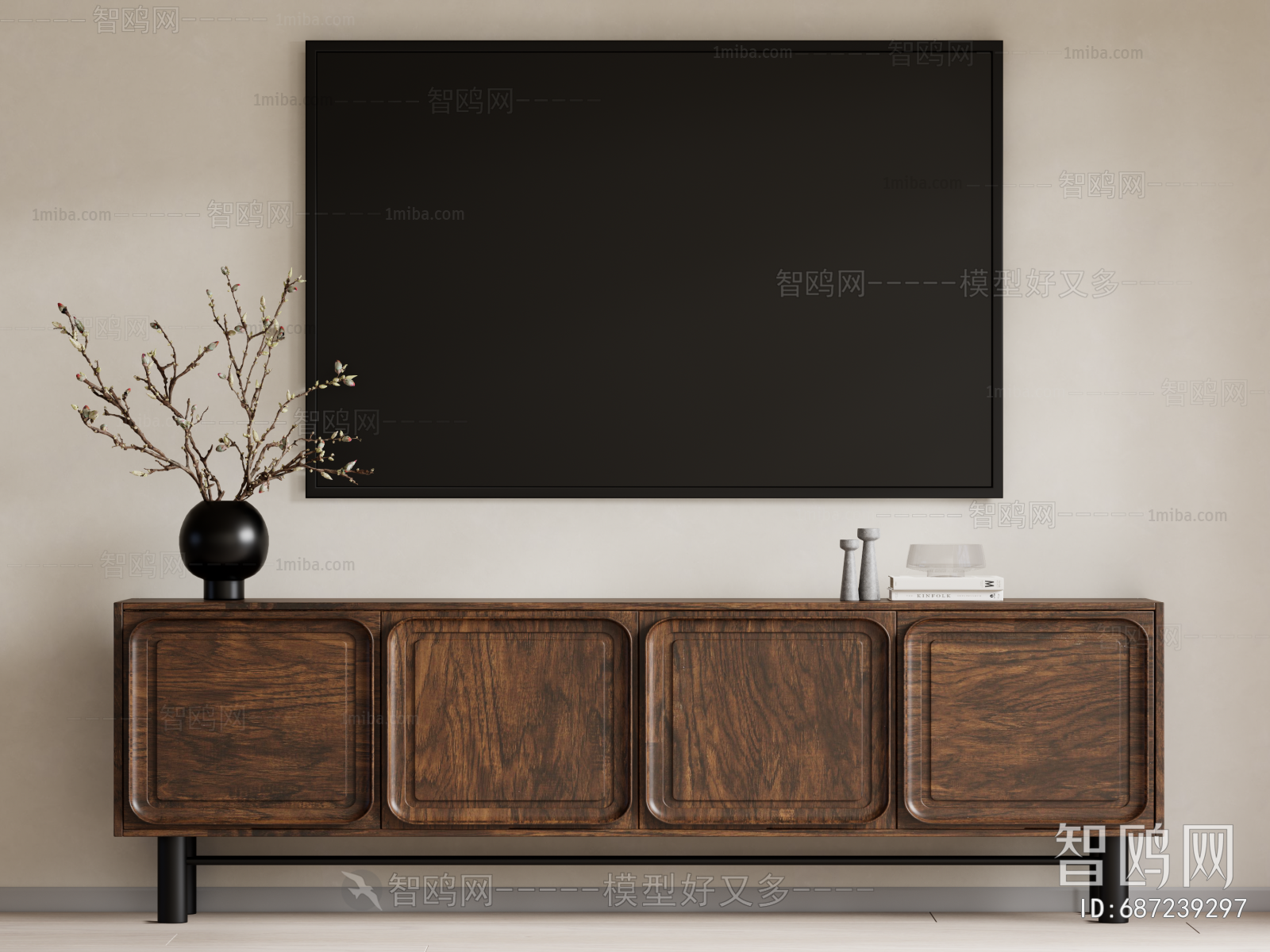 Wabi-sabi Style TV Cabinet