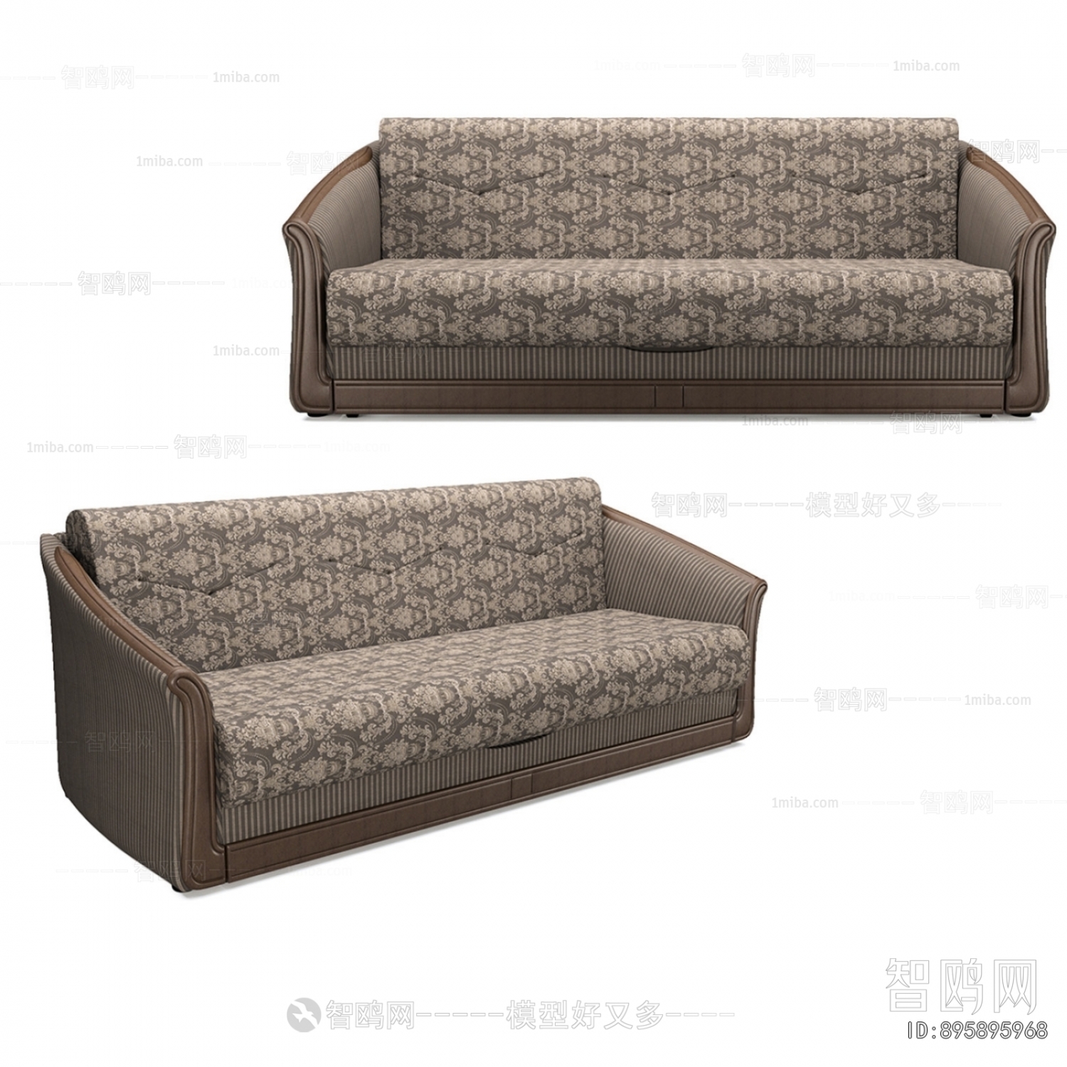 Retro Style Three-seat Sofa