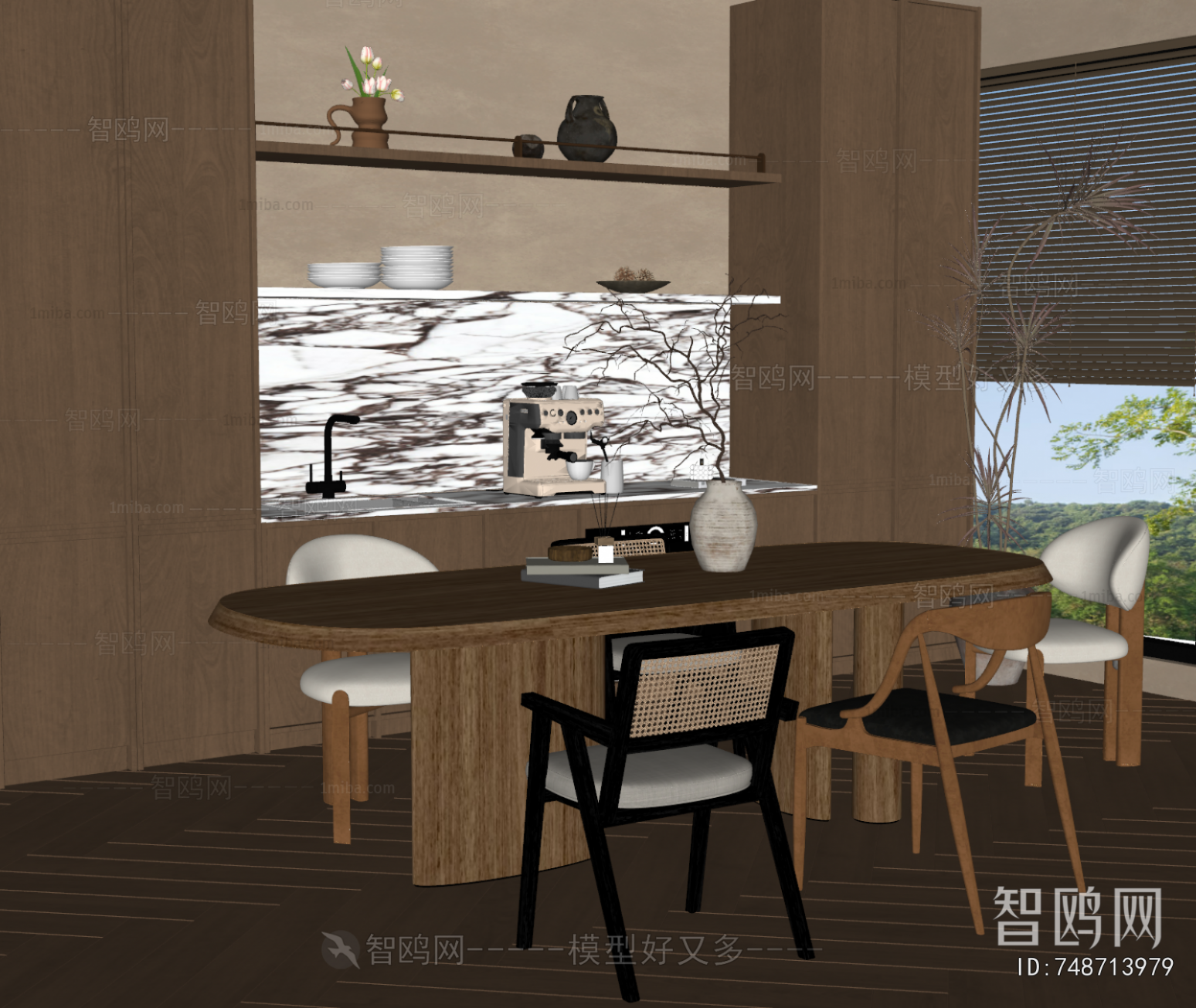 Wabi-sabi Style Dining Table And Chairs